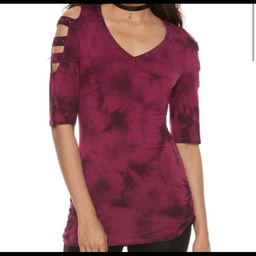 Rock Republic Purple Stud T- Shirt Size S